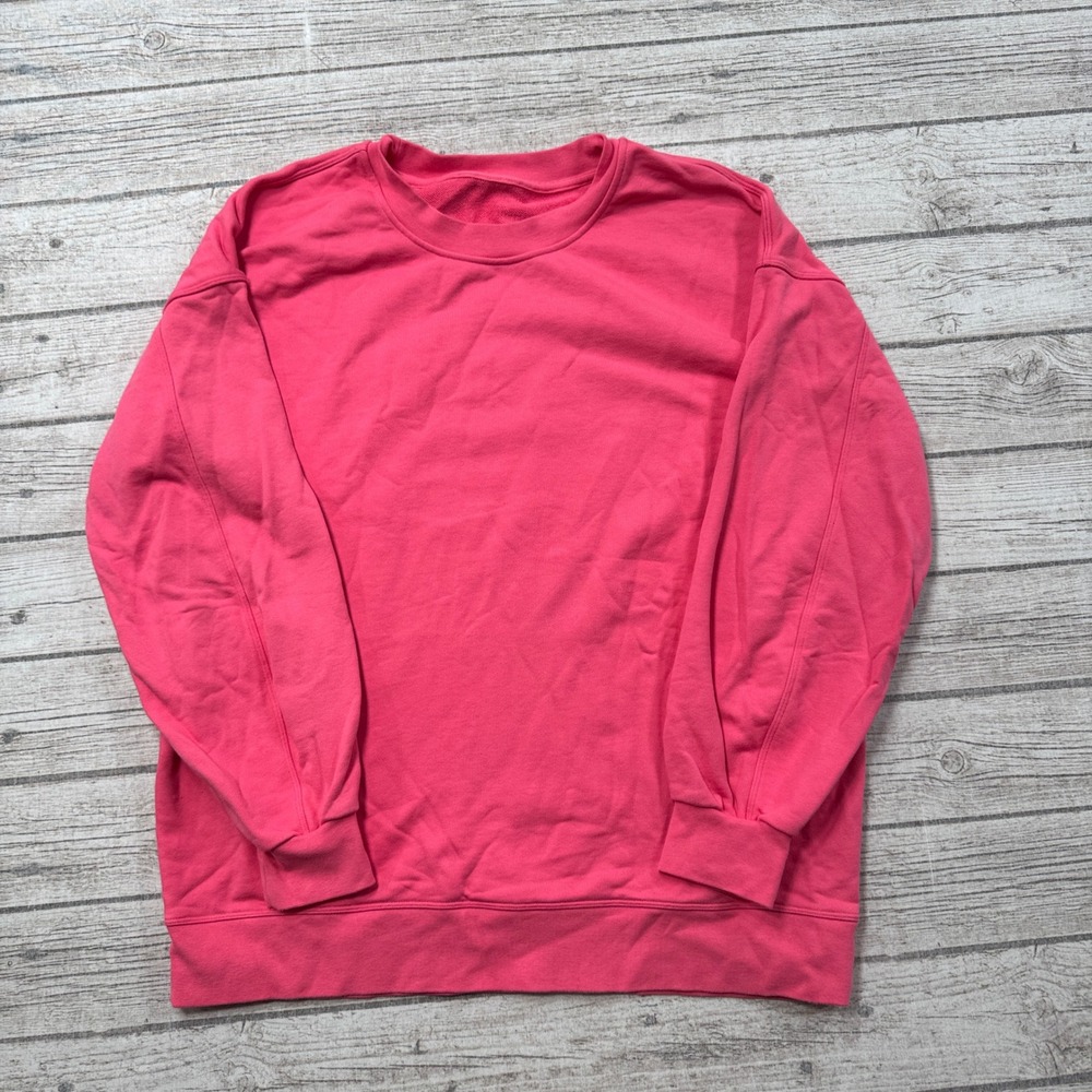 Lululemon Top Women's 10 Pink Perfectly Oversized Crewneck Pullover Activewear